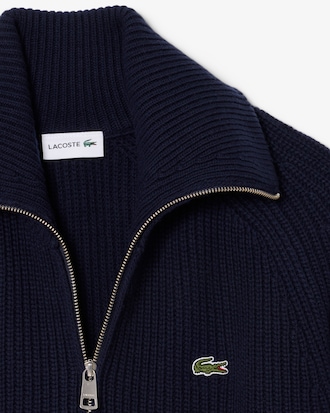 Wool High Neck Zipped Sweater