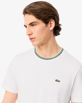Remera de Algod&oacute;n con Cuello Acanalado Fit Regular
