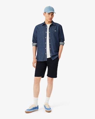 Bermuda Chino Slim Fit em Algod&atilde;o Stretch
