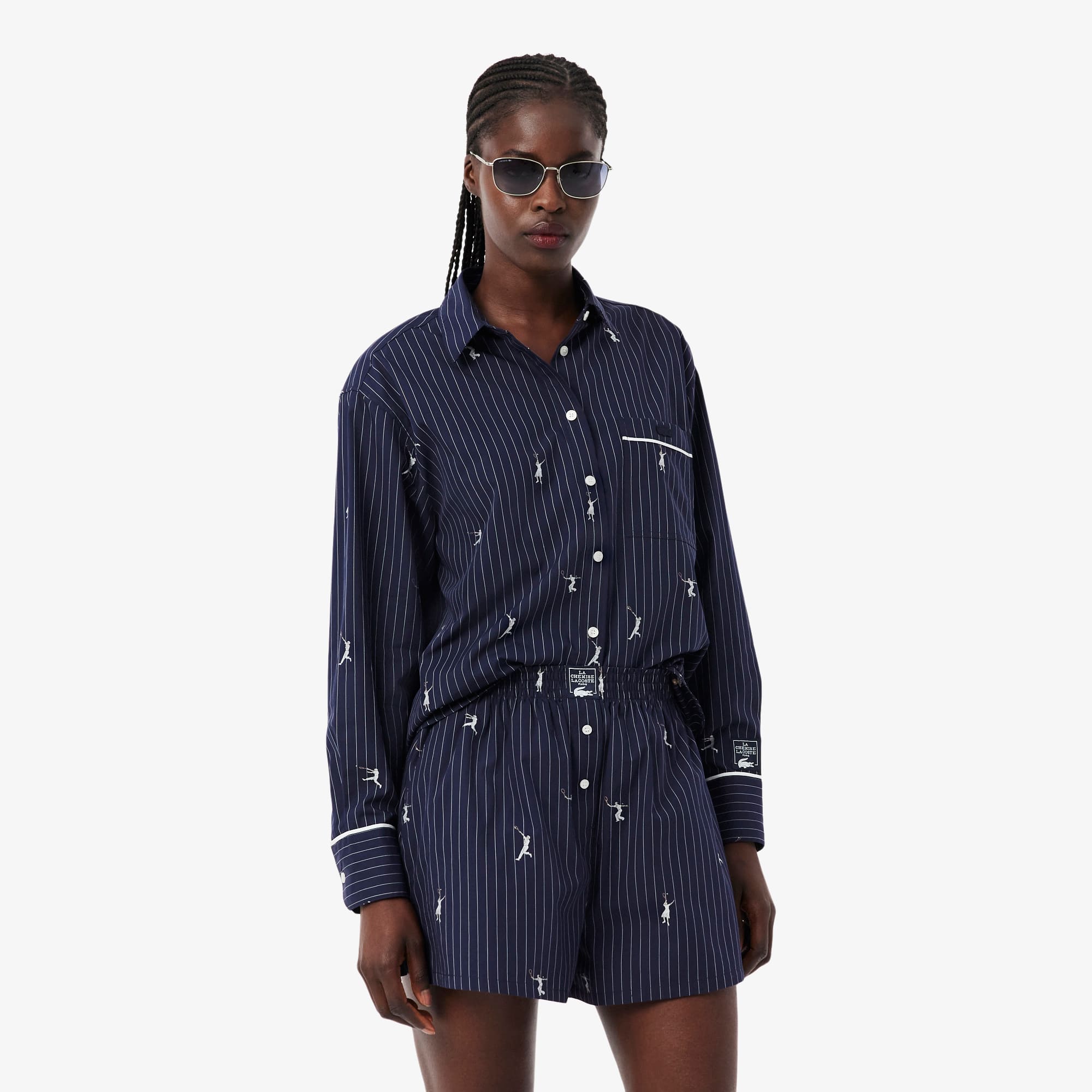 LQ6AN101（LQ056A3AD01）　シャープ Camisa azul marinho Oversized com Motivos Jacquard