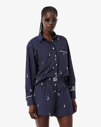 Camisa oversized con motivos de jacquard