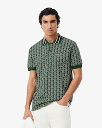 Polo Cl&aacute;ssico Fit em Jacquard Monograma