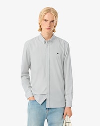 Camisa Pinpoint Listrada com Caimento Regular