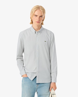 Camisa Pinpoint Listrada com Caimento Regular