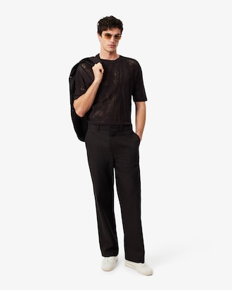 Relaxed Fit Short Sleeved Printed Sweater