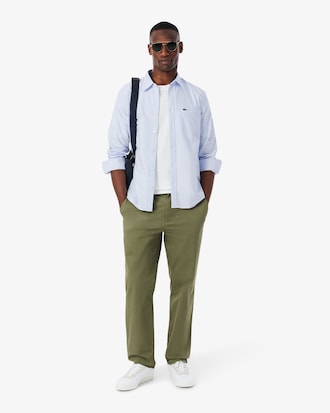 Camisa Oxford Listrada com Caimento Regular