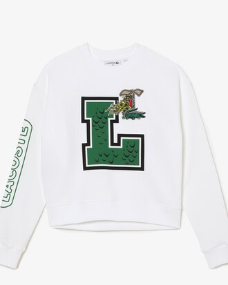 Women's Holiday Loose Fit Oversized Print And Branded Sweatshirt