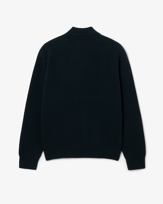 Suéter com Gola Polo em Lã Feltrada Runway