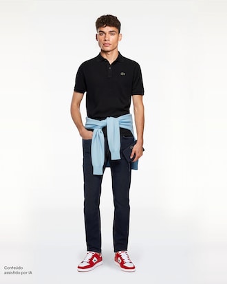 Cal&ccedil;a Jeans Slim Fit Indigo com 5 Bolsos