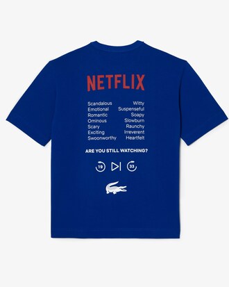 Remera unisex Lacoste x Netflix Loose Fit de algod&oacute;n org&aacute;nico