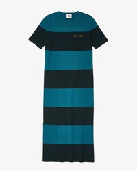 Vestido su&eacute;ter feminino Lacoste LIVE em tric&ocirc; listrado