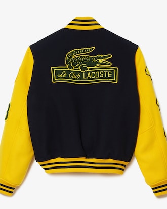 Jaqueta bicolor unissex Lacoste em lã