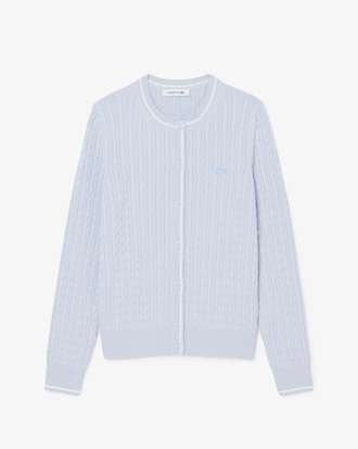 Striped Cable Knit Cardigan