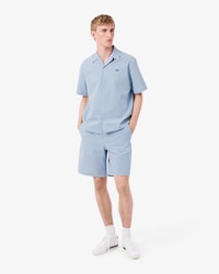 Shorts em Seersucker de Algod&atilde;o