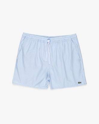 Shorts de Ba&ntilde;o Texturados Rayados Largos