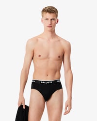Pacote com 3 Cuecas Briefs Lisas de Algod&atilde;o