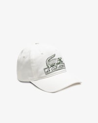 Bon&eacute; feminino Lacoste com estampa vintage de crocodilo