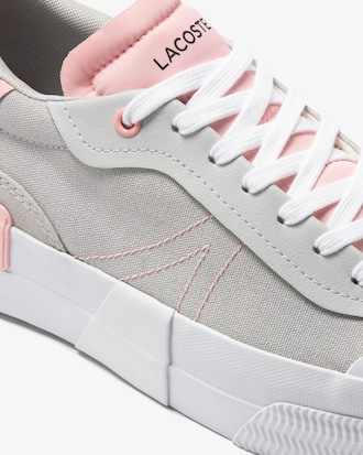 T&ecirc;nis feminino Lacoste L004 Plataforma em tecido com colorblock