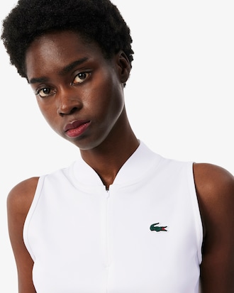 Camisa Polo de T&ecirc;nis El&aacute;stica de Dupla Malha Sem Manga