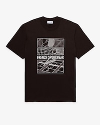 Camiseta de Algod&atilde;o com Estampa de Quadra de T&ecirc;nis