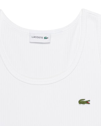 Remera sin mangas de algod&oacute;n acanalado de corte entallado