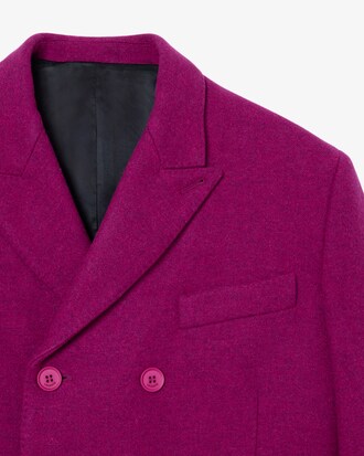 Blazer de Lã Marmorizada com Botões Duplos Da Coleção Runway