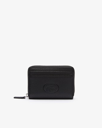 Porta-moedas feminino Croco Crew em couro granulado com z&iacute;per