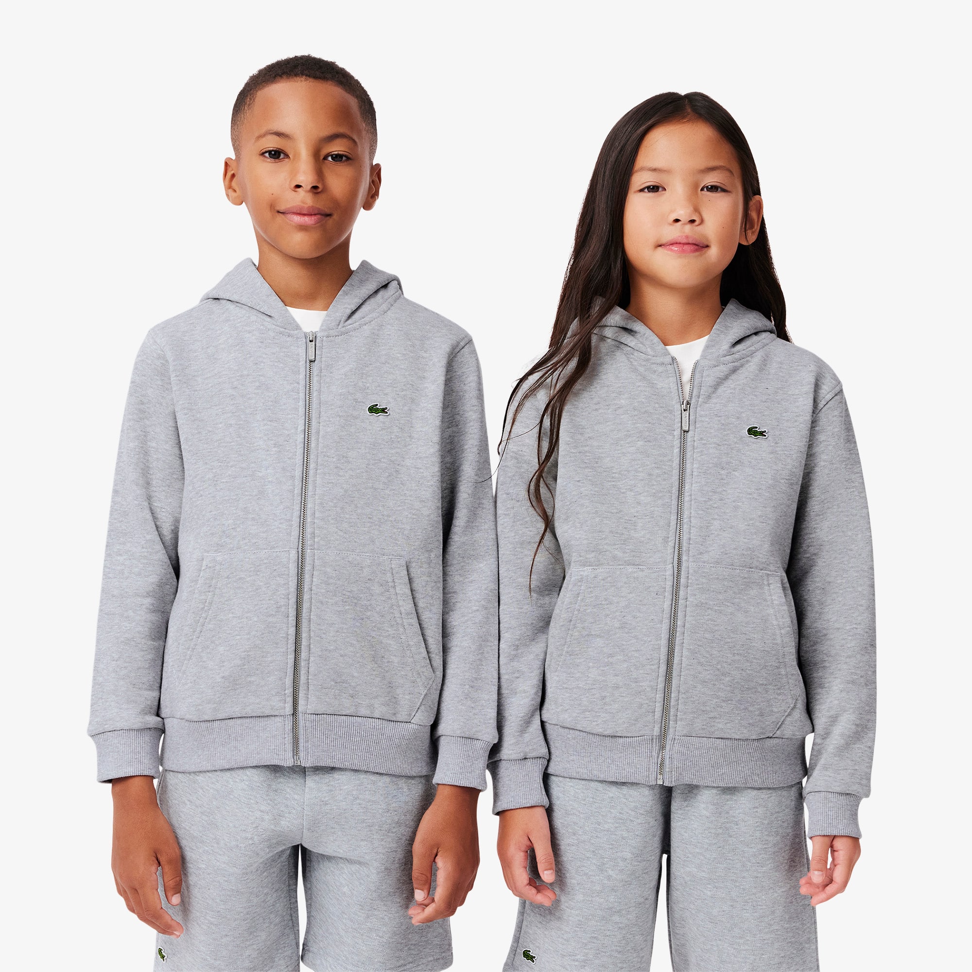 LITMUS maison lulu pinot Isabel hood グレー Moletom Juvenil em Fleece com Ziper e Capuz Lacoste