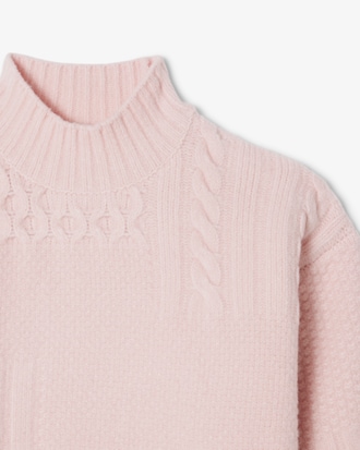 Su&eacute;ter de L&atilde; de Gola Alta com Efeito Patchwork