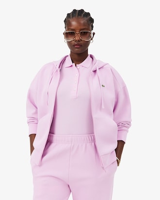 Blusa de Moletom com Capuz  Piqu&eacute; com Z&iacute;per