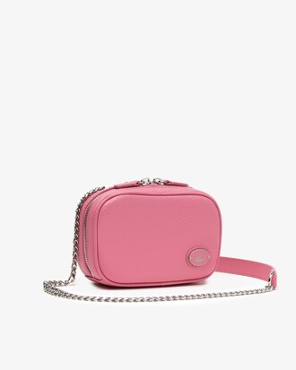 Bolsa de ombro feminina quadrada Lacoste em Couro Premium