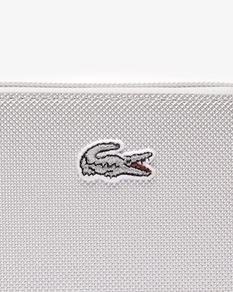 Billetera L.12.12 De Lona Plateada Con Cierre