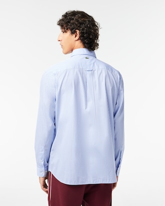 Camisa listrada com logo contrastante