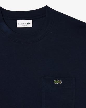 Camiseta de Algodão com Bolso no Peito