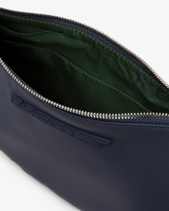 Bolsa meia lua feminina Lacoste com logo contrastante