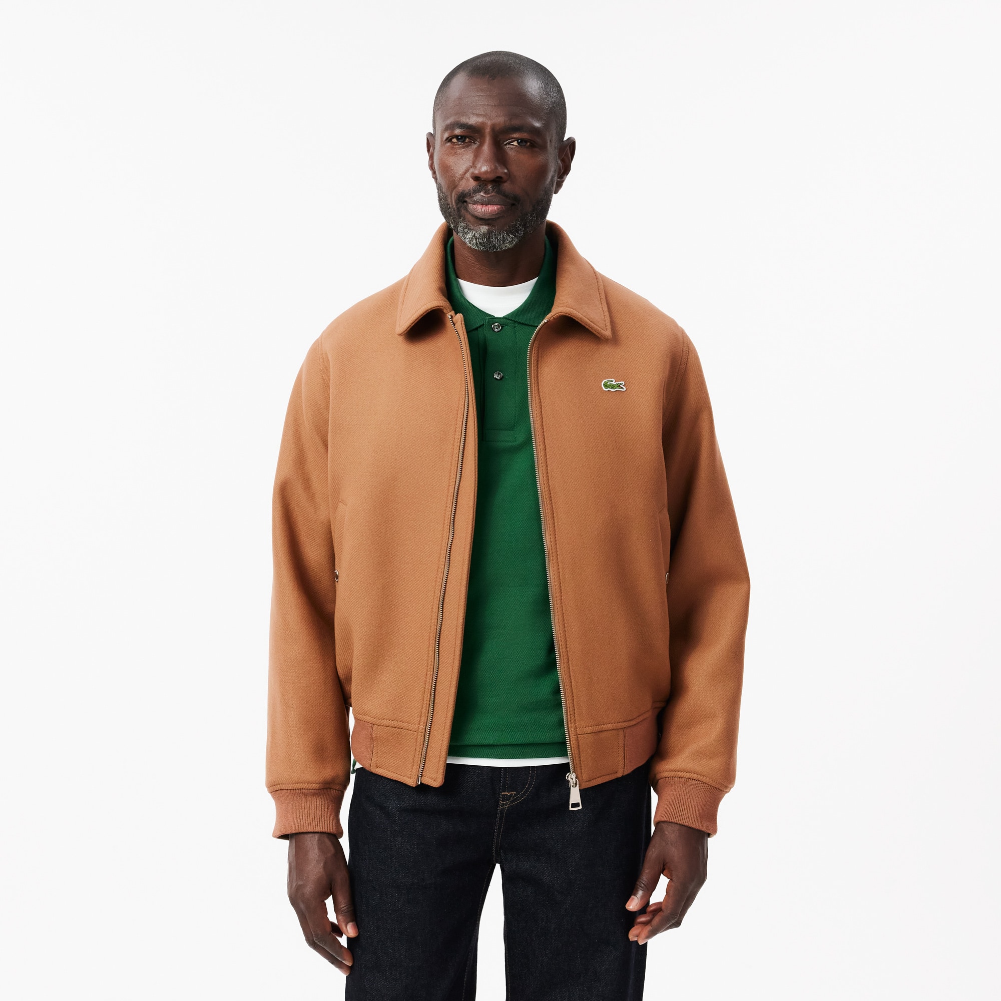 Jaqueta Aviador Lacoste de Lã Italiana Premium Forrada