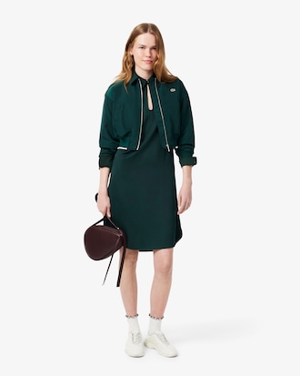 Vestido camisero de crep&eacute; fluido