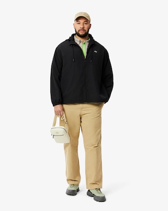 Jaqueta curta impermeável com capuz removível