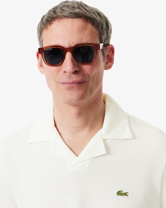 Camisa Polo Classic Fit em Algod&atilde;o e Linho