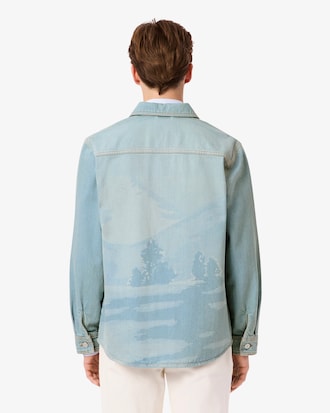 Sobrecamisa de Denim con Motivo Landscape