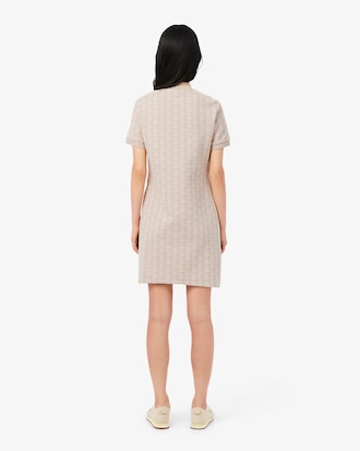 Vestido Estilo Polo Jacquard Slim Fit Con Estampa De Monograma