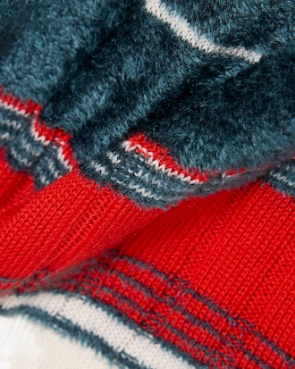 Sweater con cuello polo de rayas texturizadas Runway