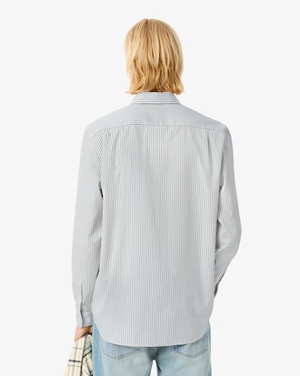 Camisa Pinpoint Listrada com Caimento Regular