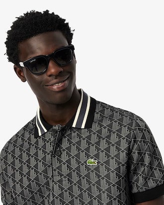 Polo Con Monograma En Jacquard Fit Clásico