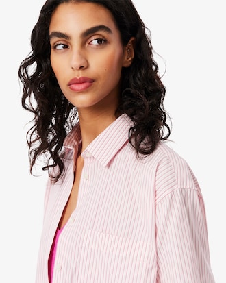 Camisa Oversize Ml Popeline Seasonal com Bolso