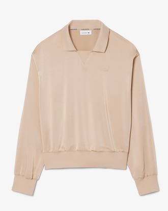 Relaxed Fit Satin Polo Shirt