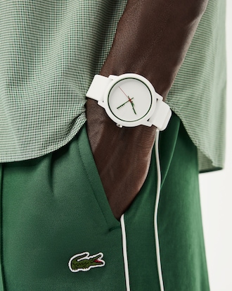 Lacoste.12.12 Rel&oacute;gio de 3 ponteiros em silicone com crocodilo