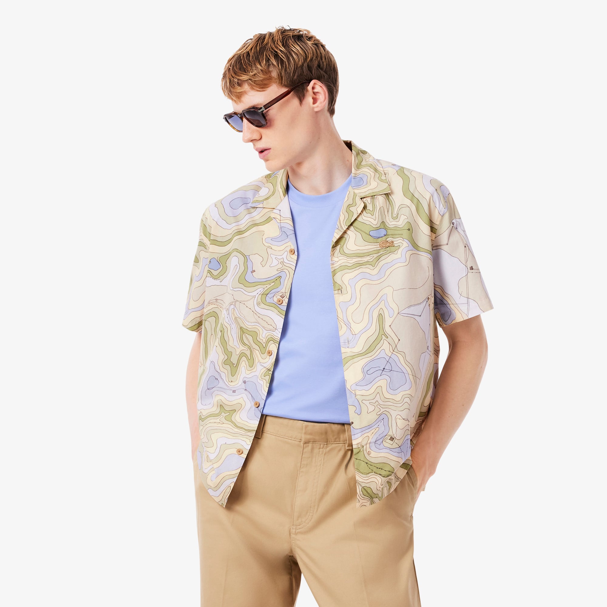 Camisa Masculina Manga Curta Lacoste em Algodão Orgânico