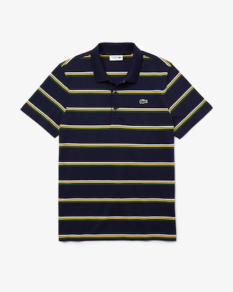 Polo masculina Lacoste SPORT em algod&atilde;o leve listrado