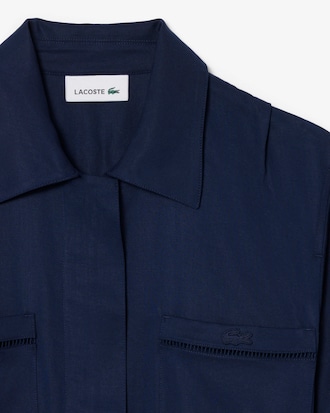 Vestido-Camisa Fluido de Mistura de Linho